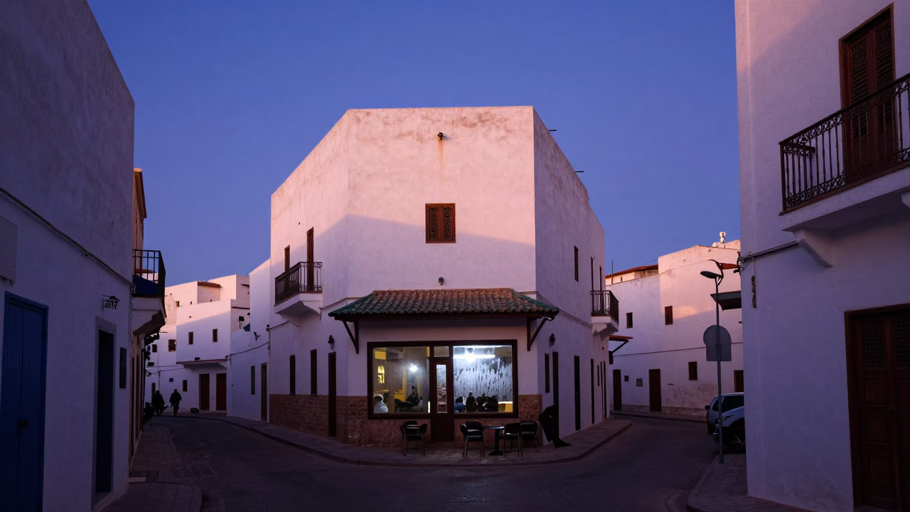 Morning Light in Casablanca at Nautical Dawn Light in in Casablanca, Morocco