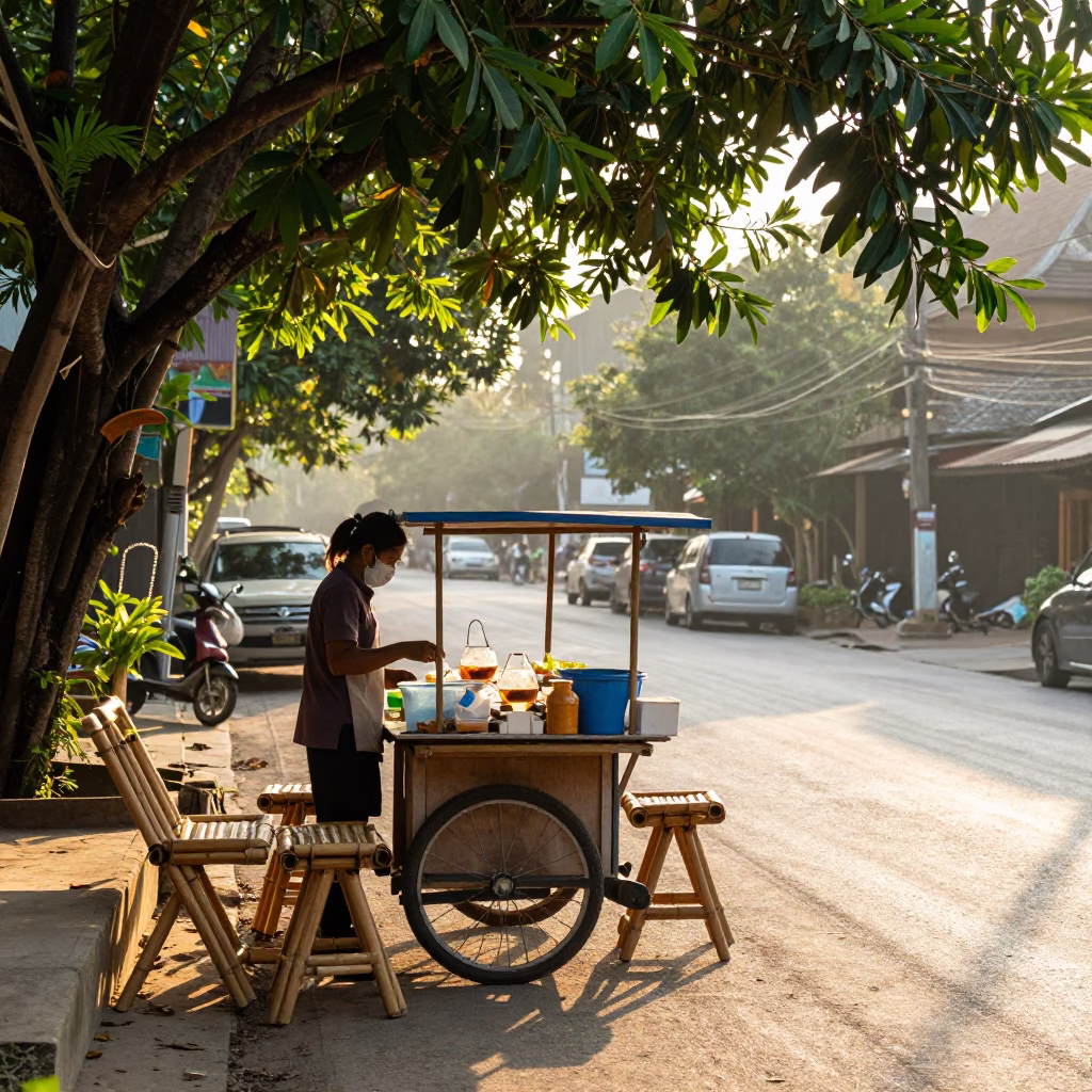 Morning Light in Chiang Mai at As First Light Reaches The Scene in in Chiang Mai, Thailand