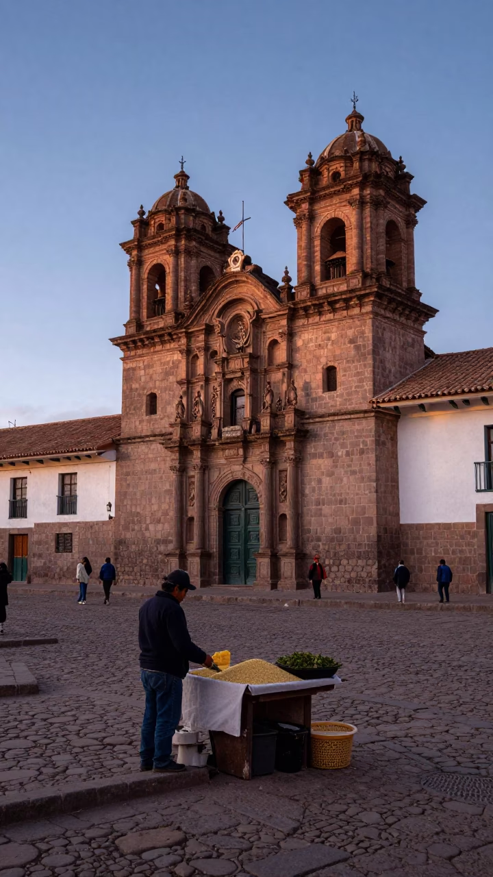 Morning Light in Cusco at Nautical Dawn Light in in Cusco, Peru