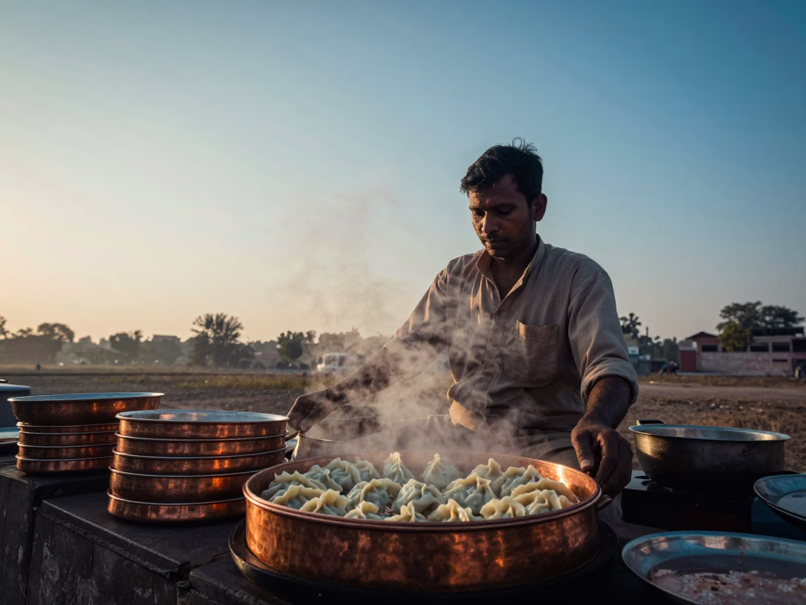 Morning Light in Delhi at Nautical Dawn Light in in Delhi, India