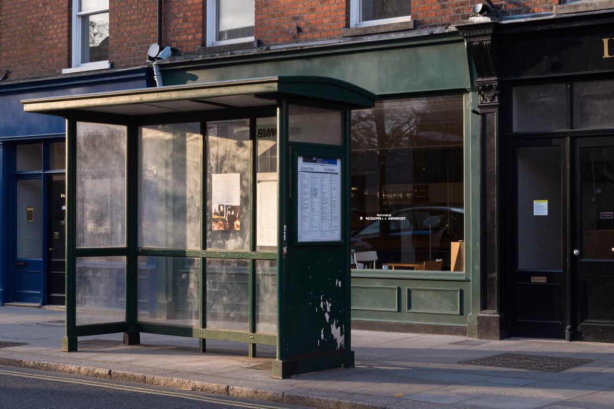 Morning Light in Dublin at As First Light Reaches The Scene in in Dublin, Ireland