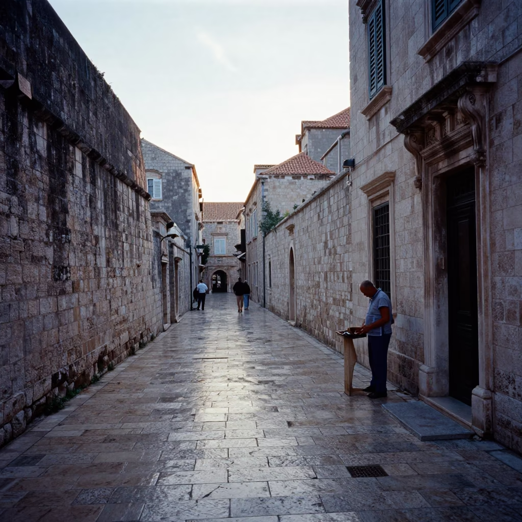 Morning Light in Dubrovnik at The Early Morning Light in in Dubrovnik, Croatia