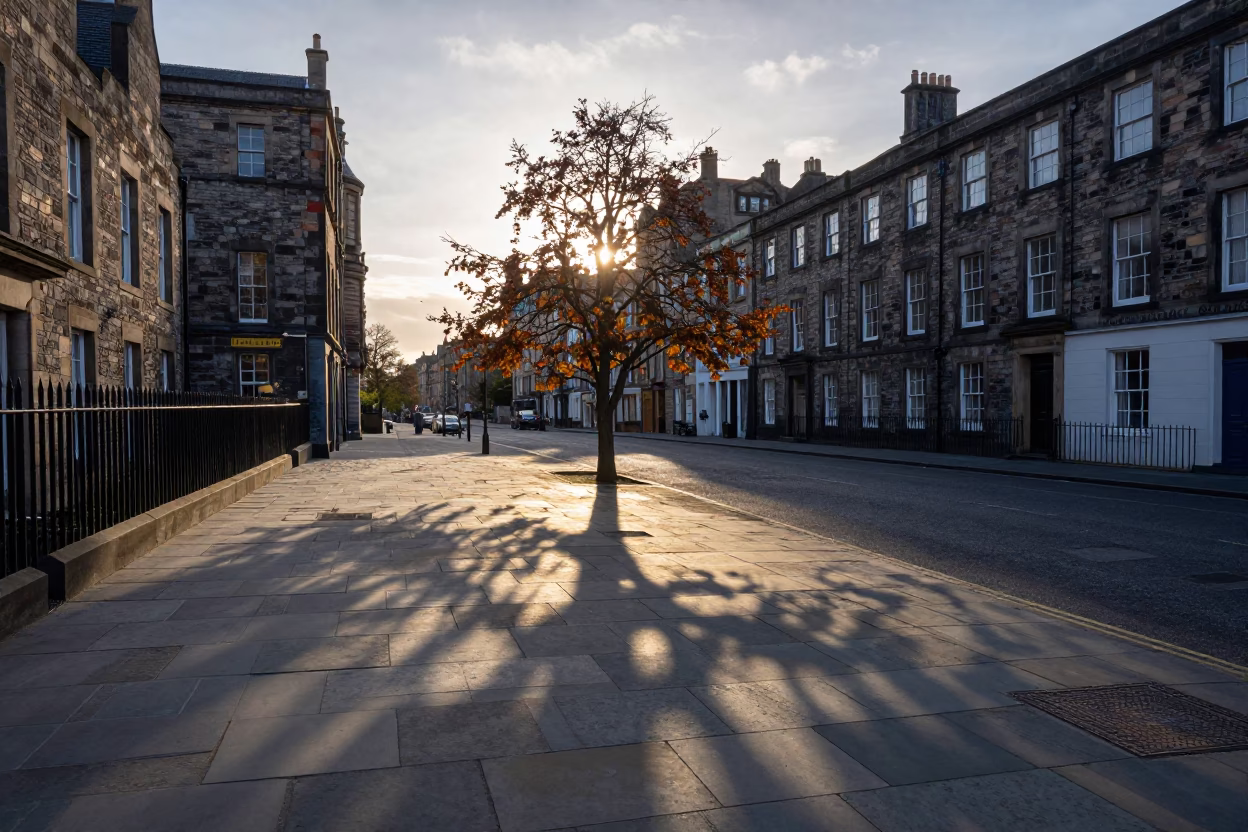Morning Light in Edinburgh at The Early Morning Light in in Edinburgh, United Kingdom