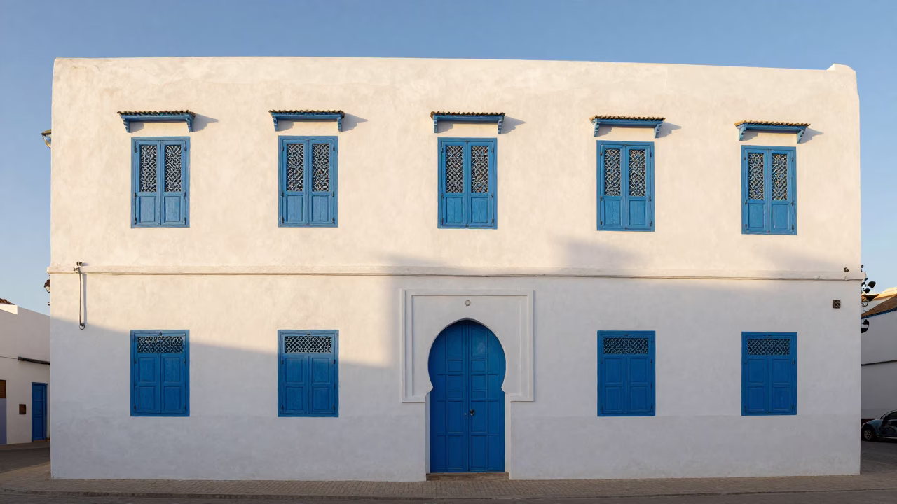 Morning Light in Essaouira at As First Light Reaches The Scene in in Essaouira, Morocco