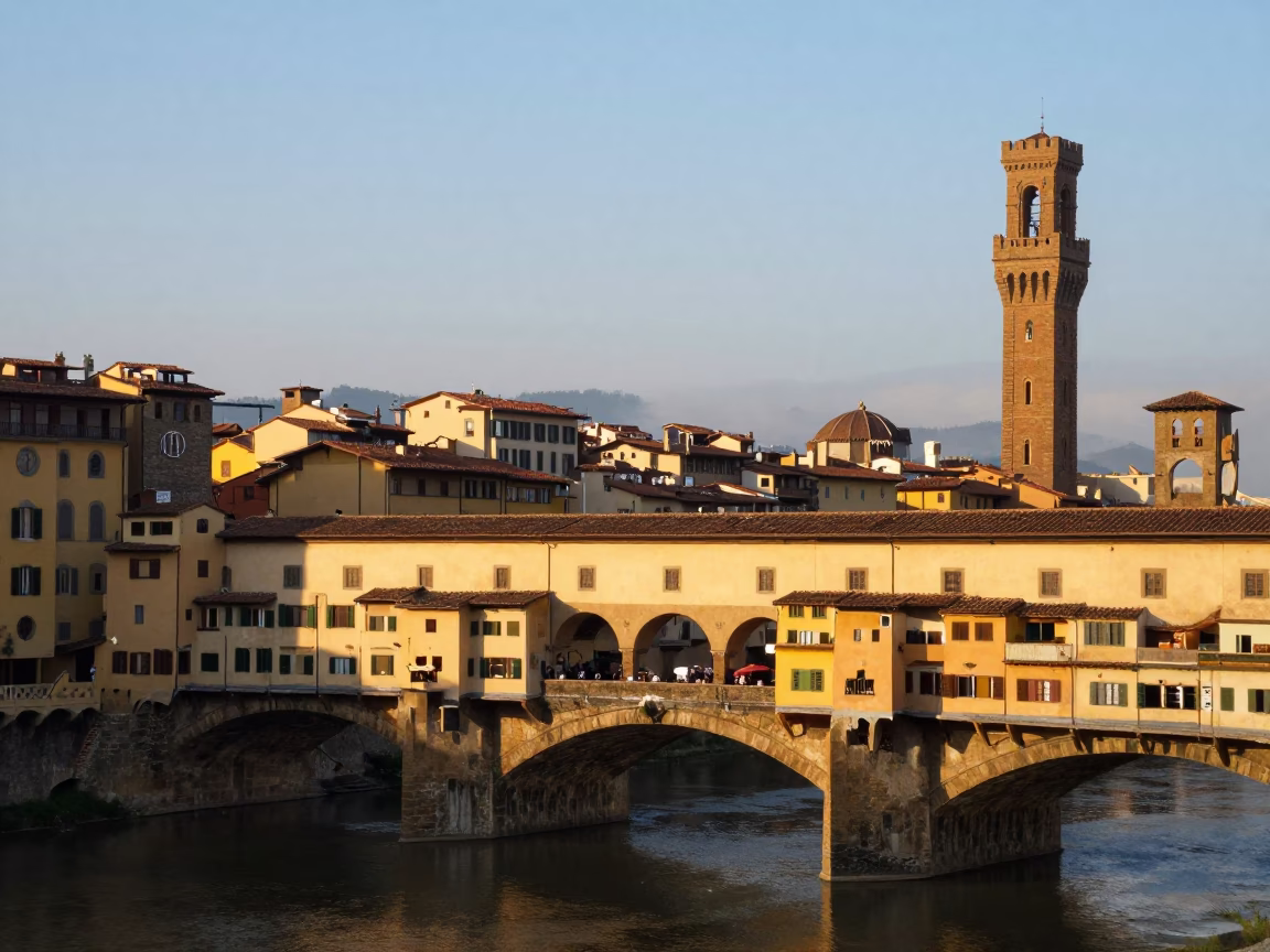 Morning Light in Florence at Nautical Dawn Light in in Florence, Italy