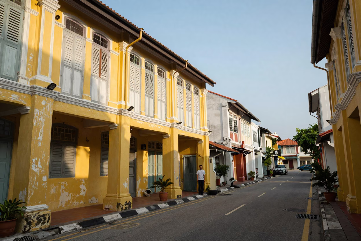 Morning Light in George Town at The Late Morning Light in in George Town, Malaysia