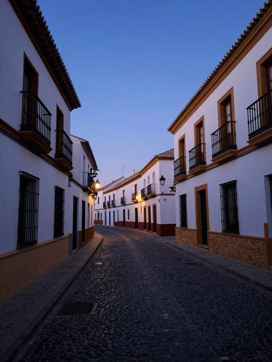 Morning Light in Granada at Nautical Dawn Light in in Granada, Spain
