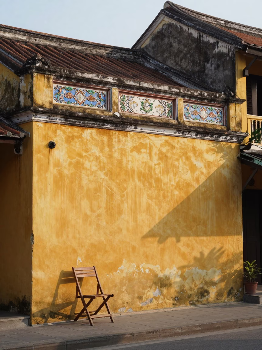 Morning Light in Hoi An at As First Light Reaches The Scene in in Hoi An, Vietnam