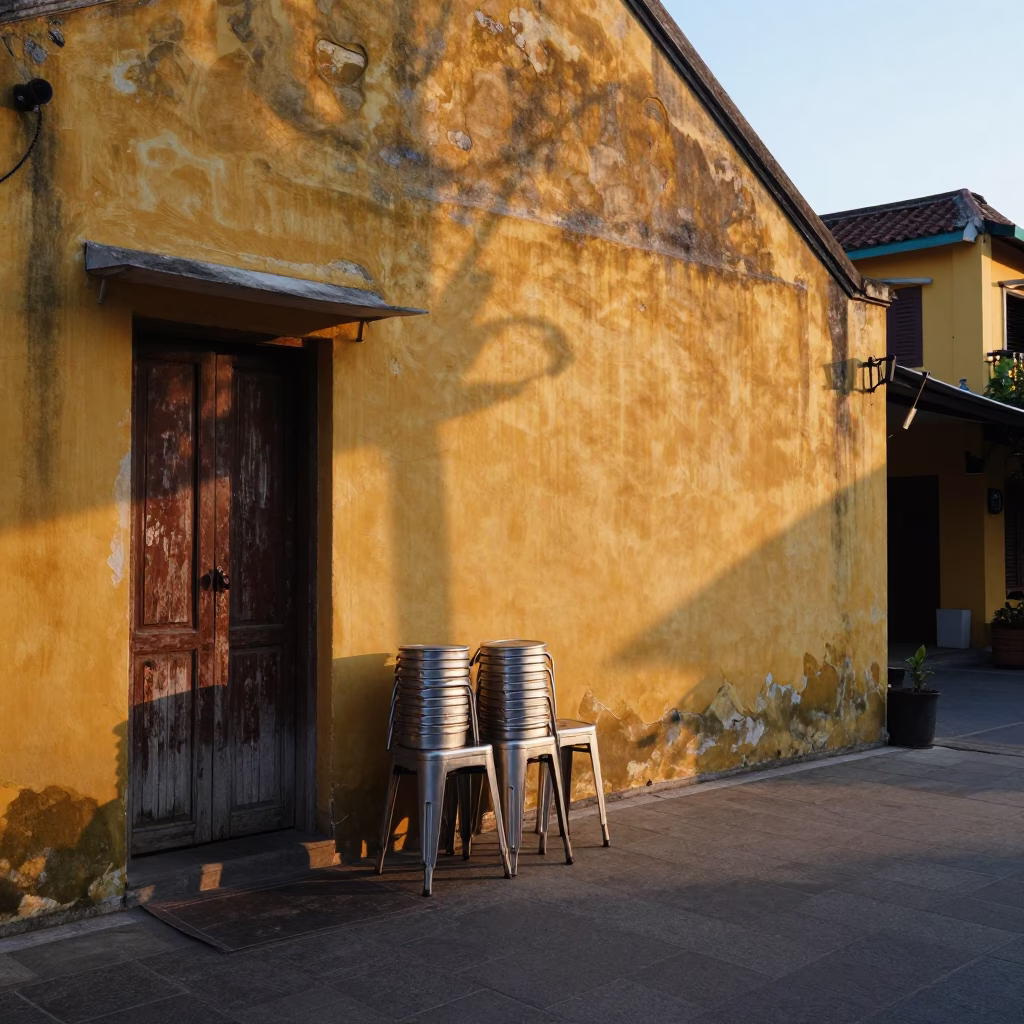 Morning Light in Hoi An at Nautical Dawn Light in in Hoi An, Vietnam