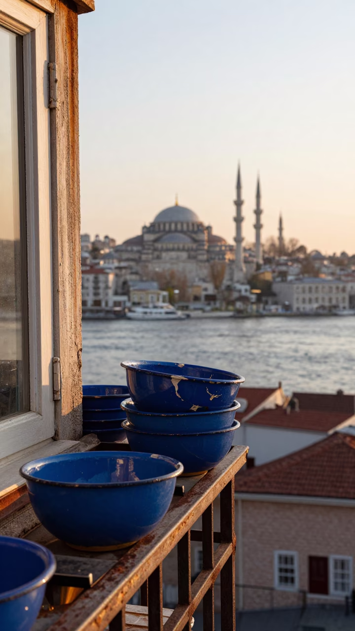 Morning Light in Istanbul at As First Light Reaches The Scene in in Istanbul, Turkey