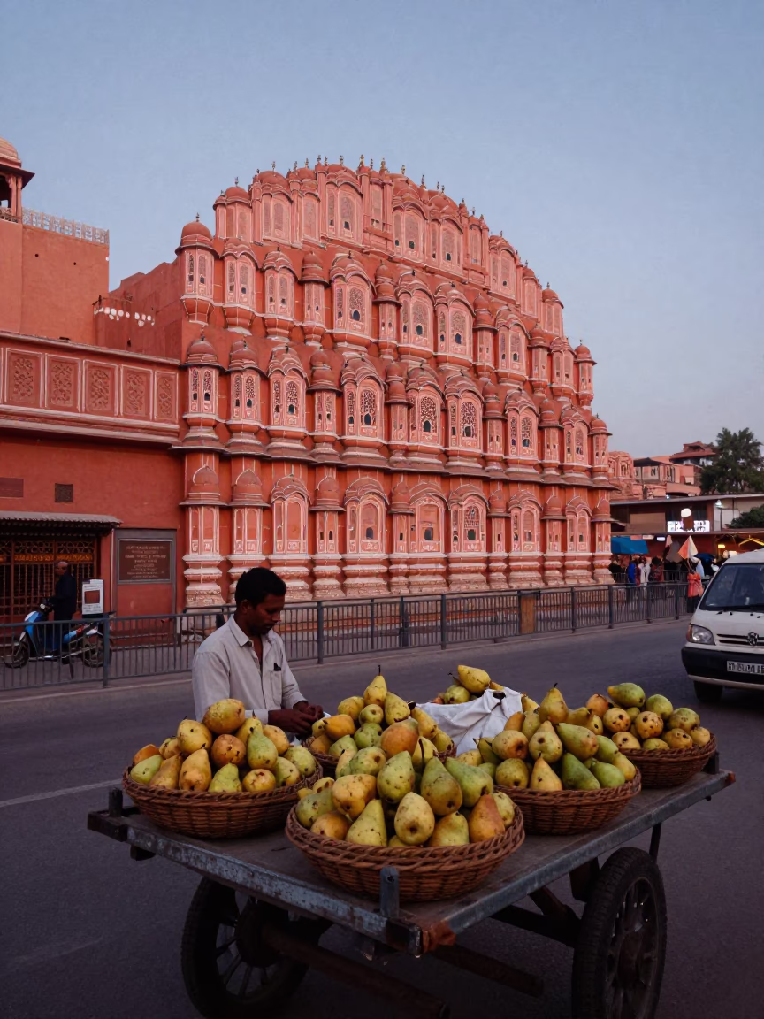Morning Light in Jaipur at Nautical Dawn Light in in Jaipur, India