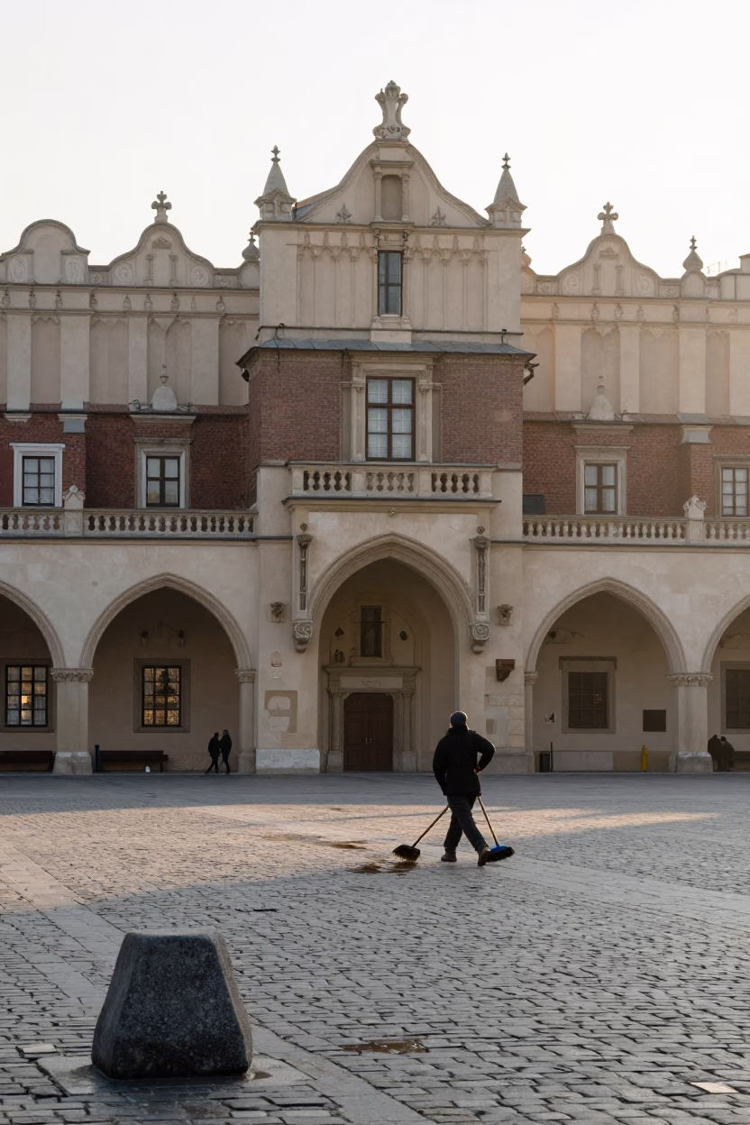 Morning Light in Krakow at The Early Morning Light in in Krakow, Poland
