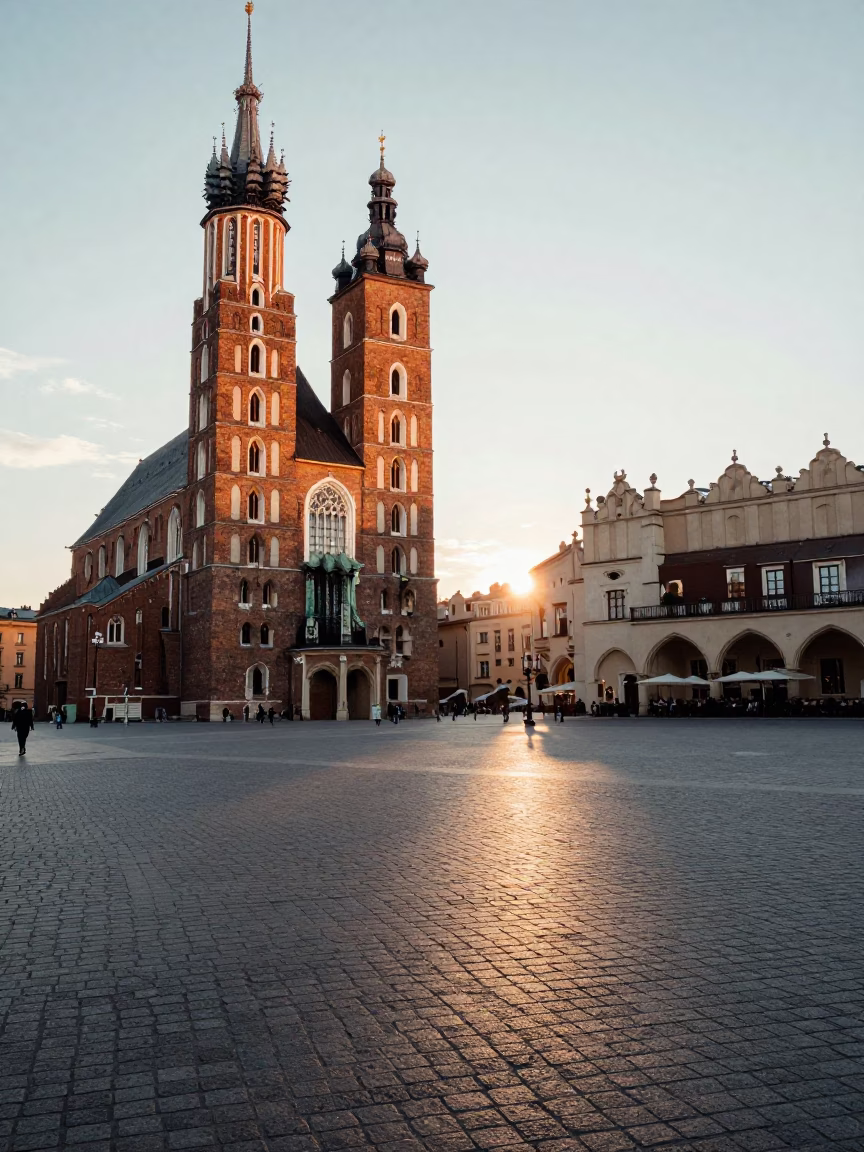 Morning Light in Krakow at The Late Morning Light in in Krakow, Poland