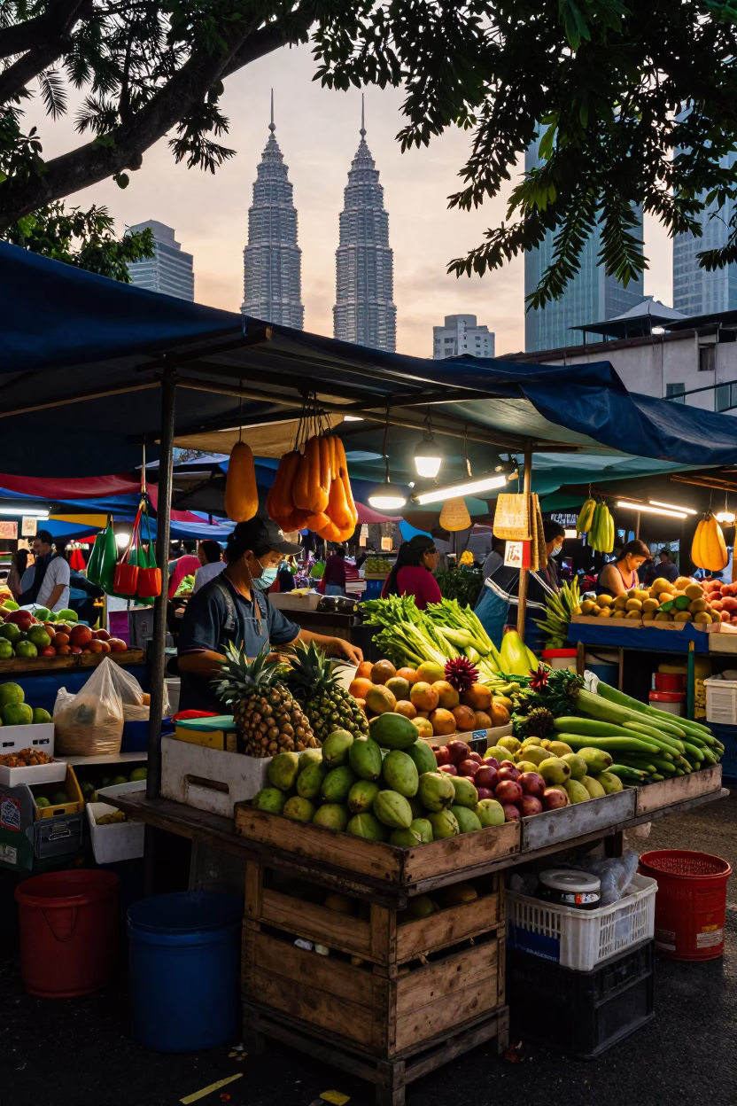 Morning Light in Kuala Lumpur at Nautical Dawn Light in in Kuala Lumpur, Malaysia