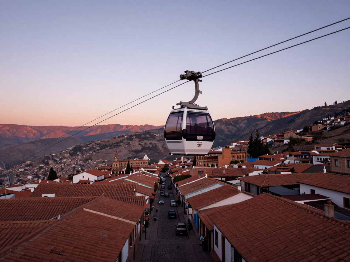 Morning Light in La Paz at Nautical Dawn Light in in La Paz, Bolivia
