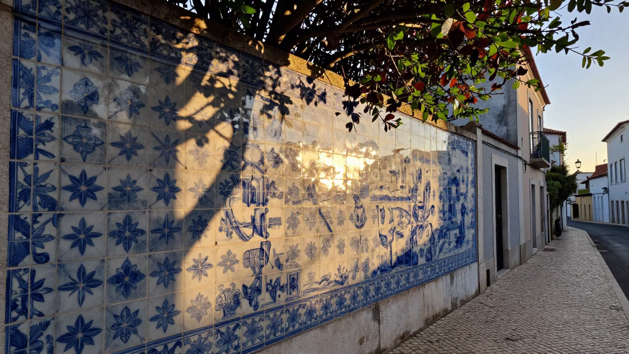 Morning Light in Lisbon at Nautical Dawn Light in in Lisbon, Portugal