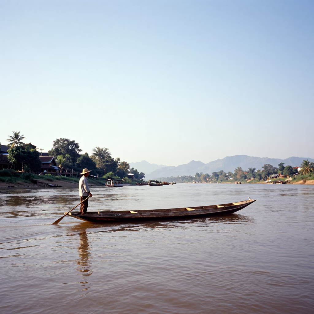 Morning Light in Luang Prabang at The Late Morning Light in in Luang Prabang, Laos