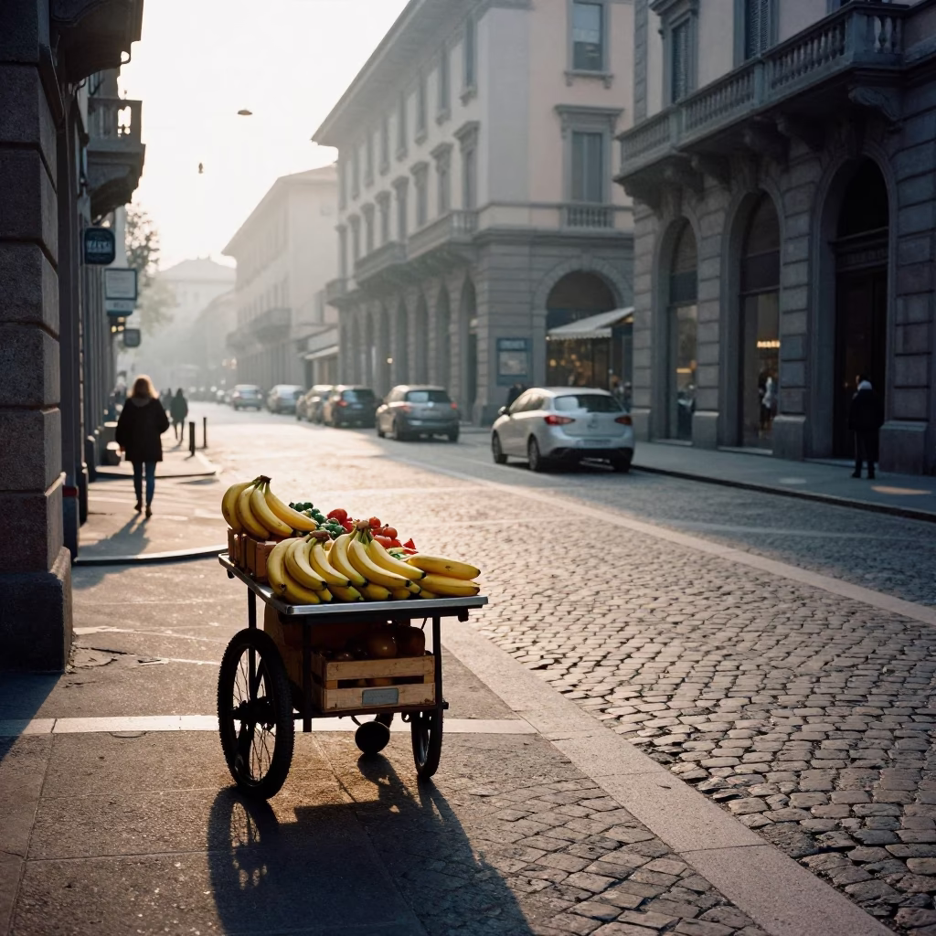 Morning Light in Milan at The Early Morning Light in in Milan, Italy