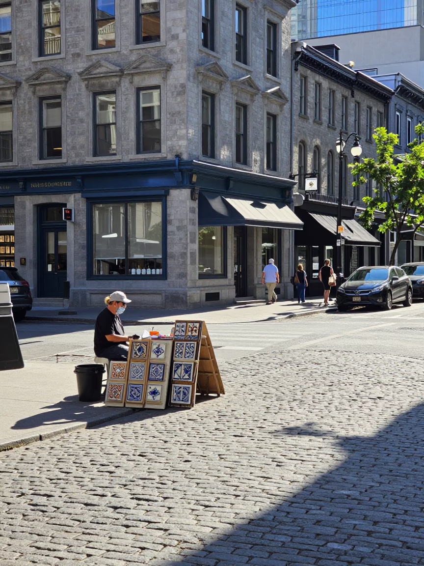 Morning Light in Montreal at Bright Midmorning Light in in Montreal, Quebec, Canada