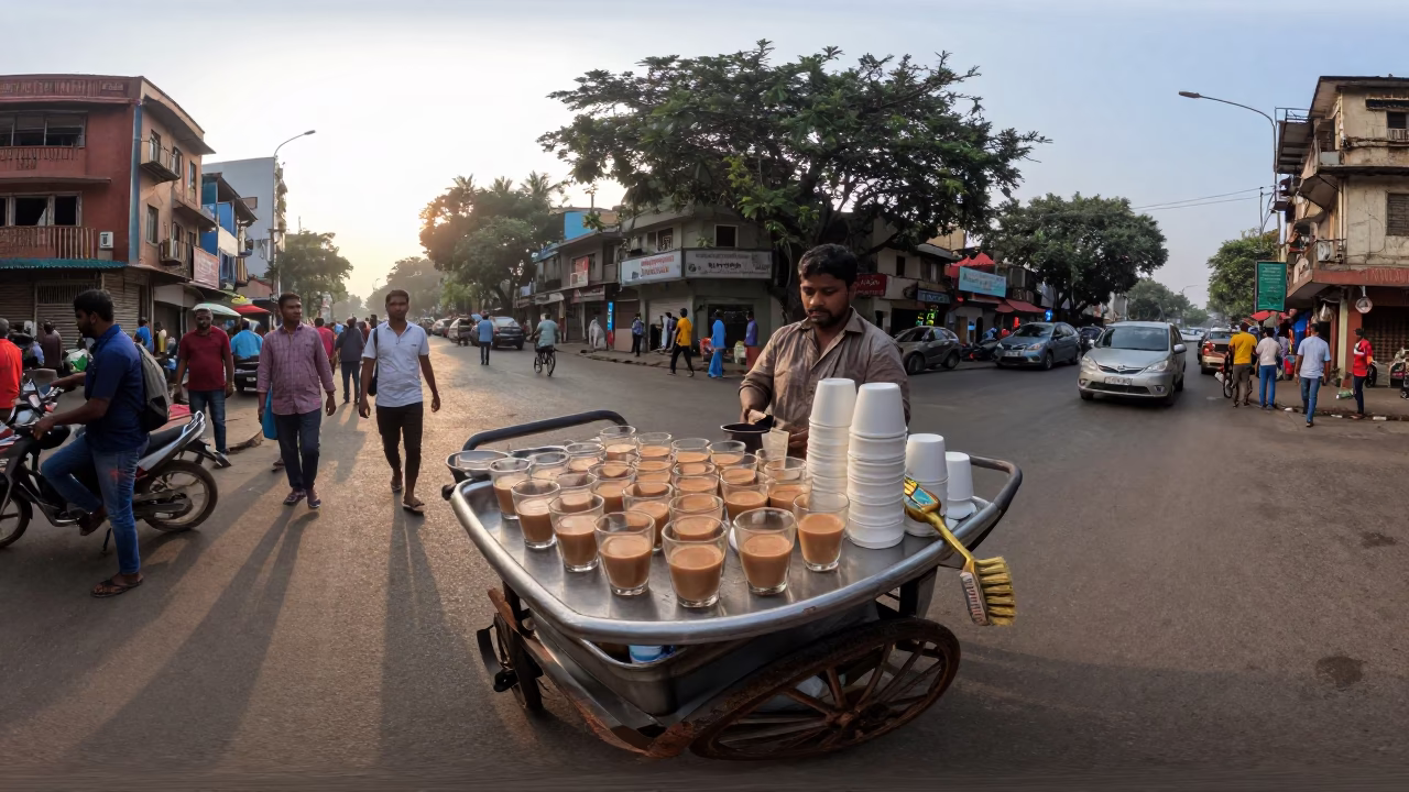 Morning Light in Mumbai at As First Light Reaches The Scene in in Mumbai, India