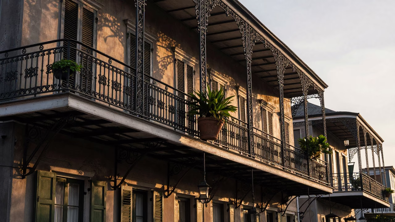 Morning Light in New Orleans at First Light Of Dawn in in New Orleans, Louisiana, United States