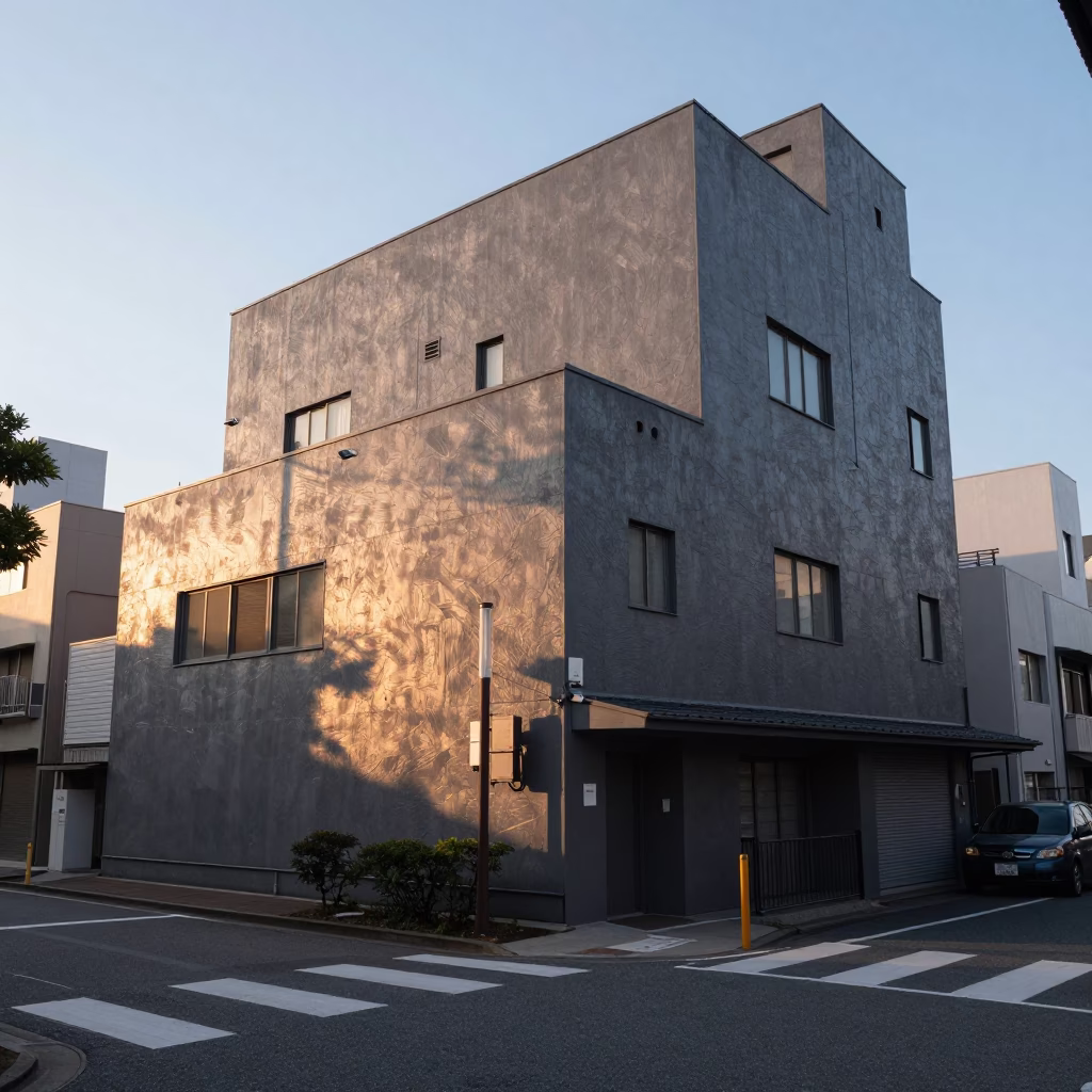 Morning Light in Osaka at As First Light Reaches The Scene in in Osaka, Japan