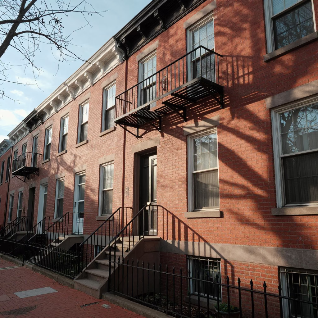 Morning Light in Philadelphia at As First Light Reaches The Scene in in Philadelphia, Pennsylvania, United States