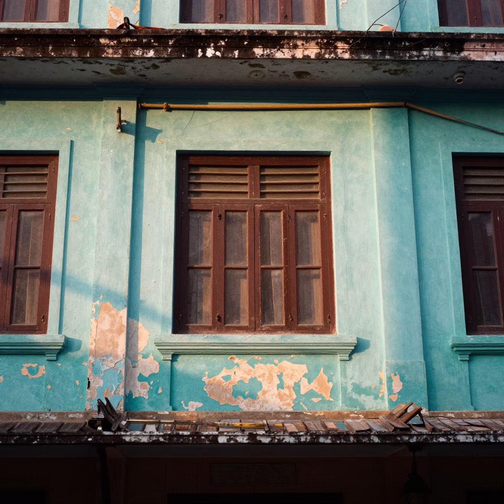 Morning Light in Phnom Penh at As First Light Reaches The Scene in in Phnom Penh, Cambodia