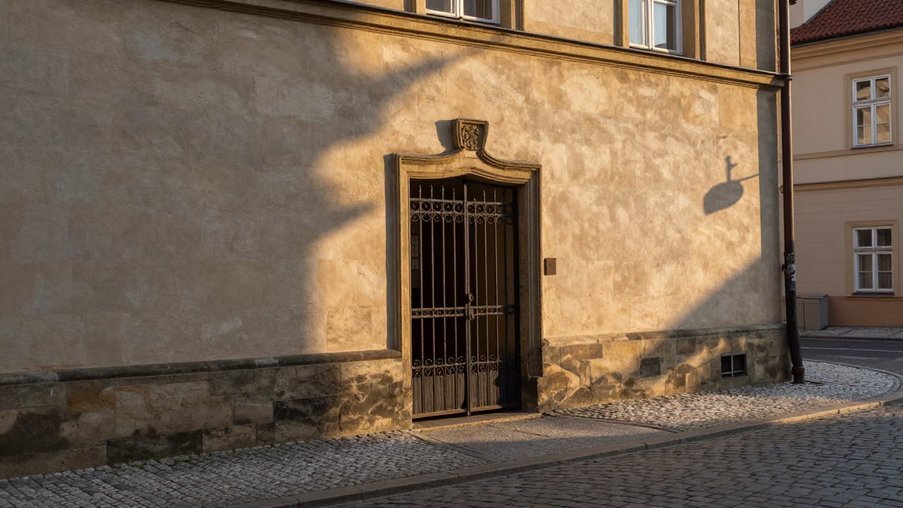 Morning Light in Prague at As First Light Reaches The Scene in in Prague, Czech Republic