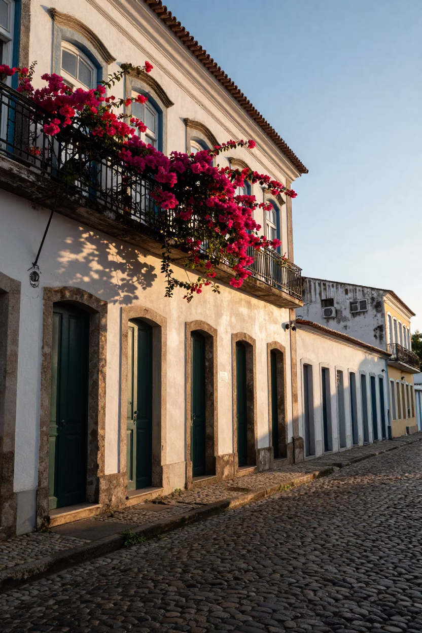 Morning Light in Salvador at As First Light Reaches The Scene in in Salvador, Brazil