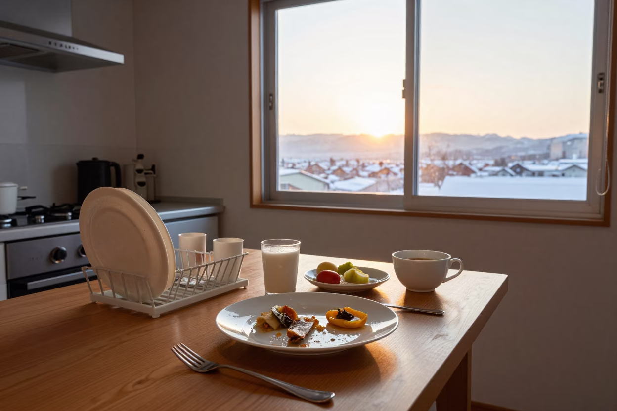 Morning Light in Sapporo at As First Light Reaches The Scene in in Sapporo, Japan