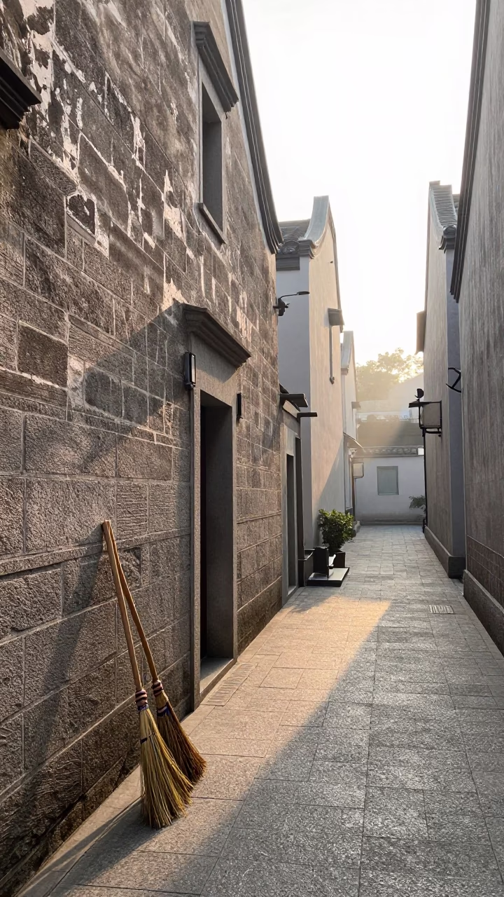 Morning Light in Shanghai at As First Light Reaches The Scene in in Shanghai, China