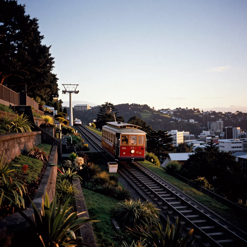 Morning Light in Wellington at First Light Of Dawn in in Wellington, New Zealand