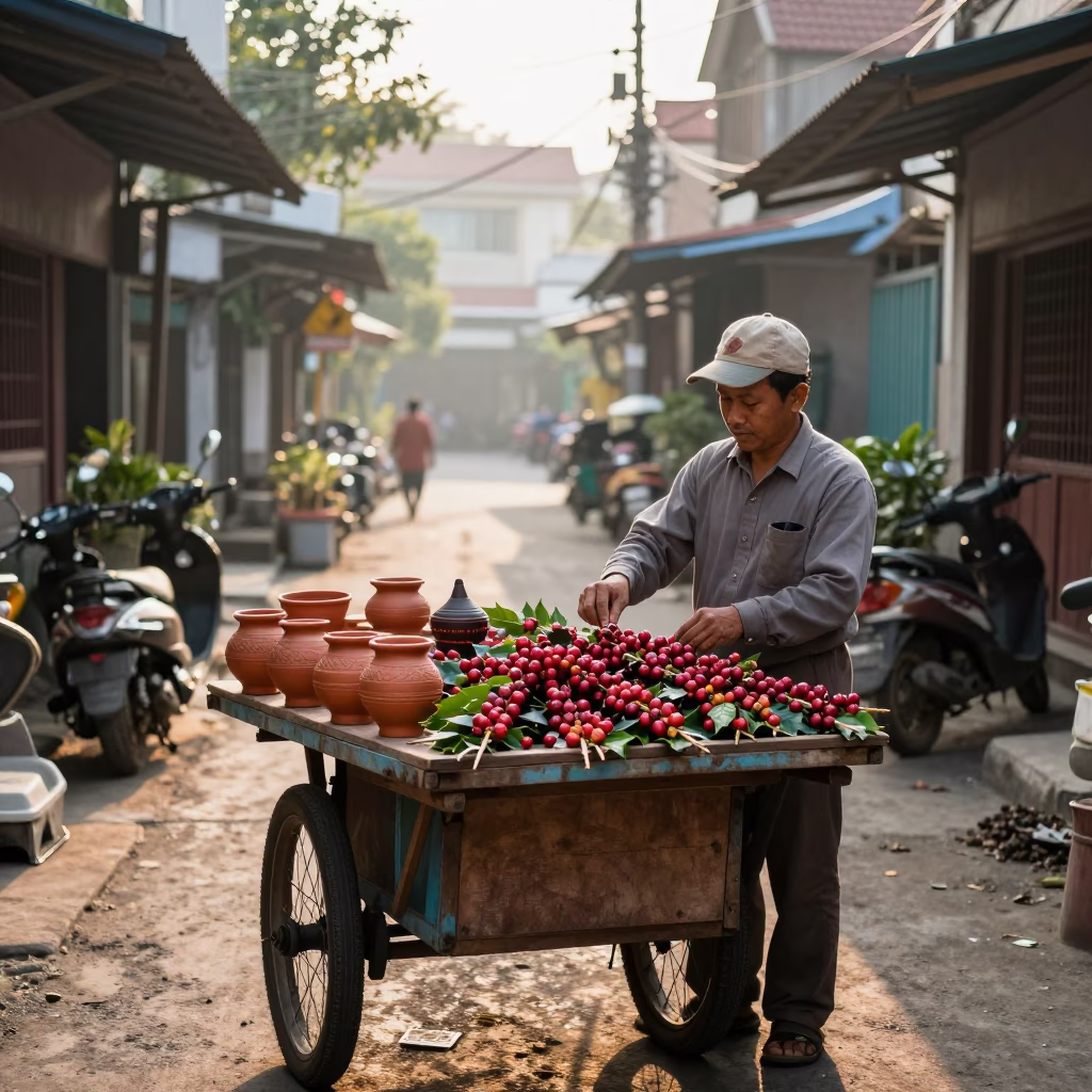 Morning Light in Yogyakarta at The Late Morning Light in in Yogyakarta, Indonesia