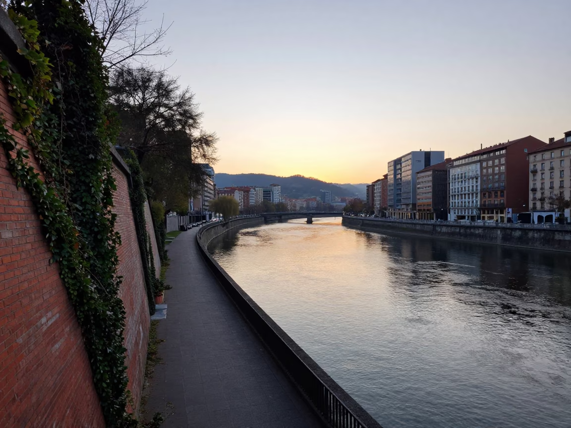 Morning Light just after sunrise in Bilbao in in Bilbao, Spain