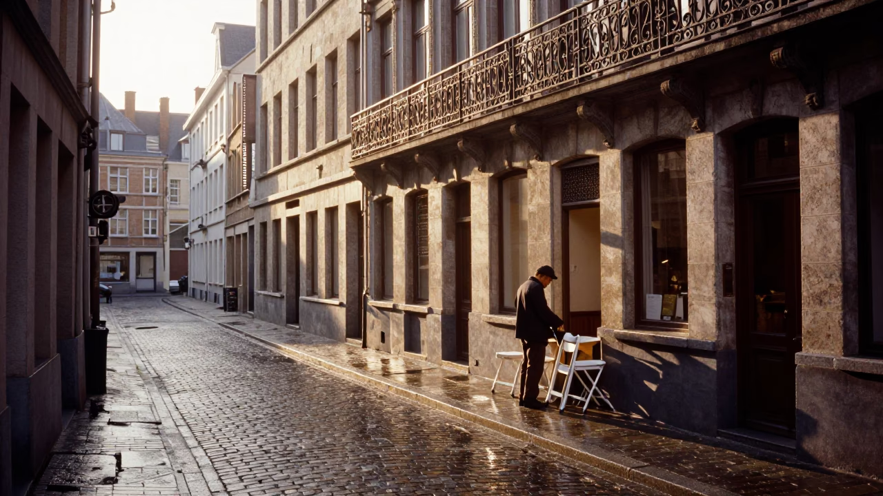Morning Light just after sunrise in Brussels in in Brussels, Belgium