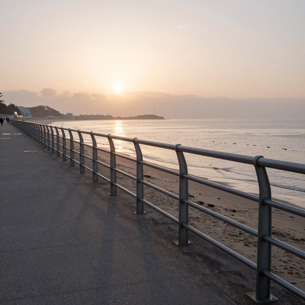 Morning Light just after sunrise in Busan in in Busan, South Korea