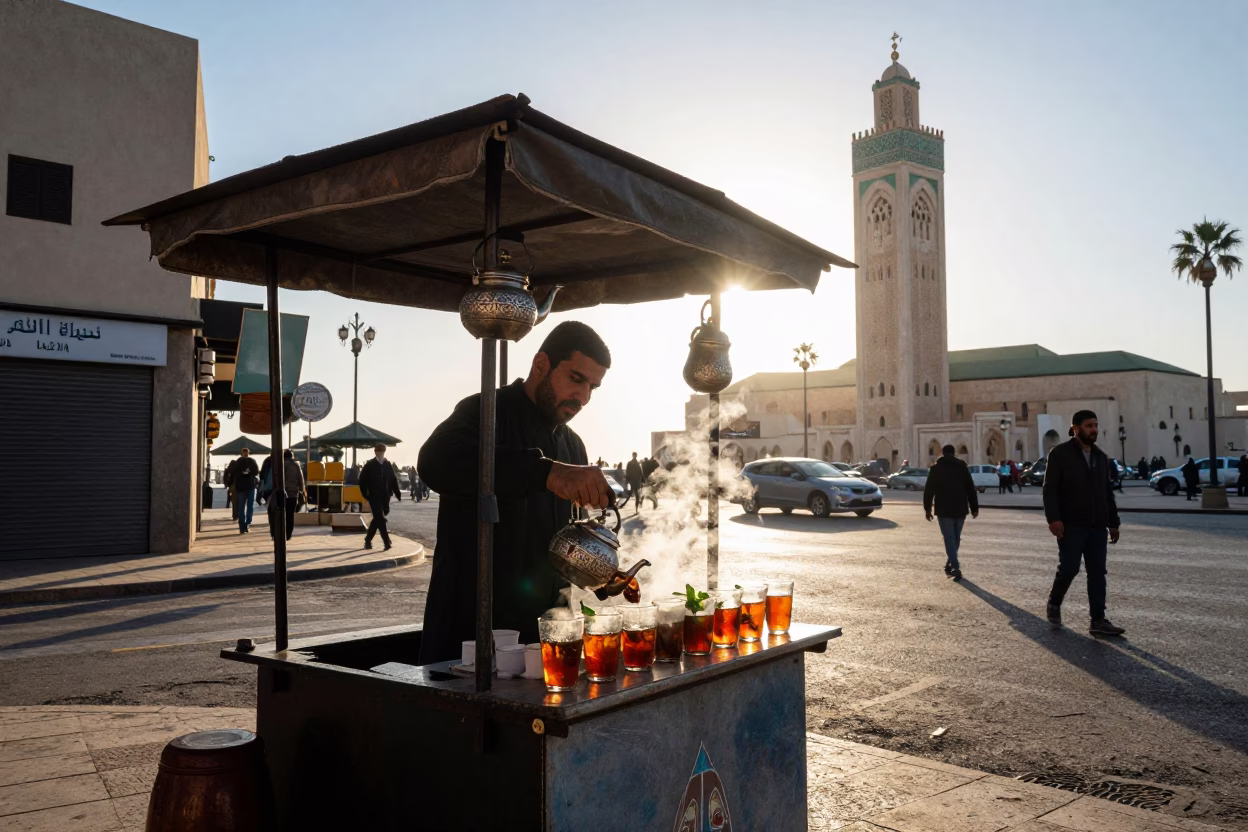 Morning Light just after sunrise in Casablanca in in Casablanca, Morocco