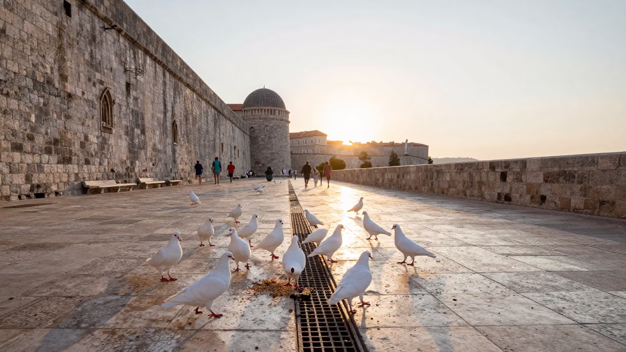 Morning Light just after sunrise in Dubrovnik in in Dubrovnik, Croatia