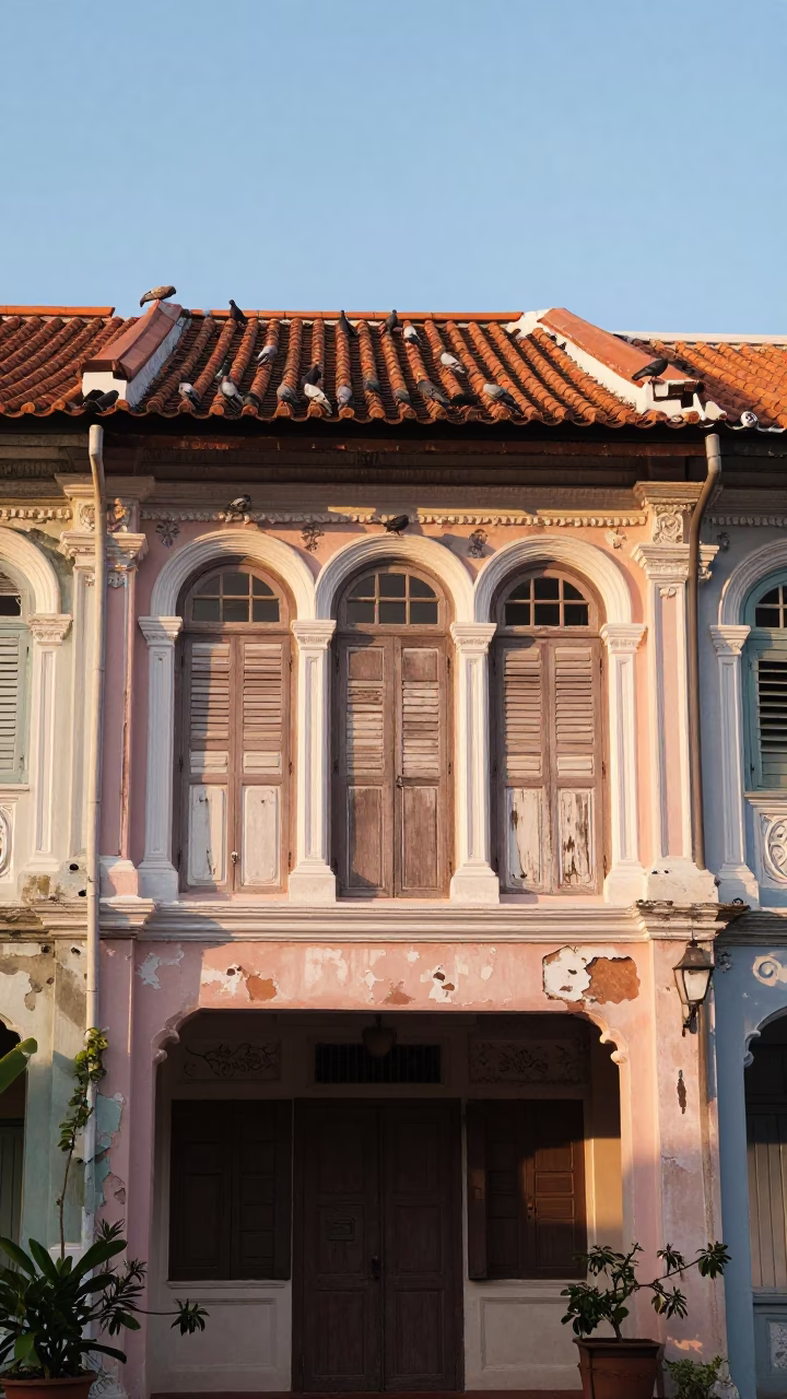 Morning Light just after sunrise in George Town in in George Town, Malaysia