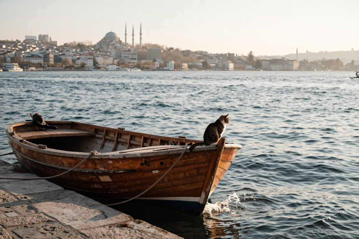 Morning Light just after sunrise in Istanbul in in Istanbul, Turkey