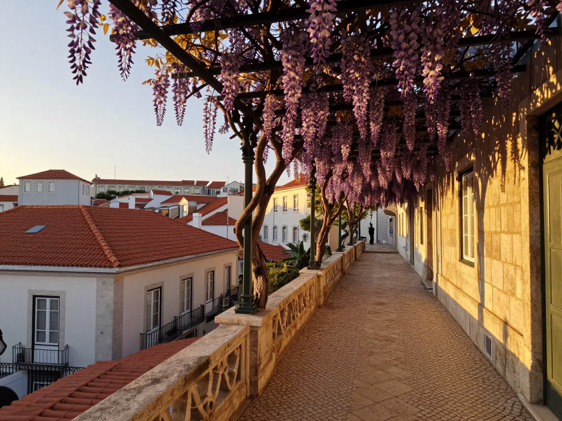 Morning Light just after sunrise in Lisbon in in Lisbon, Portugal