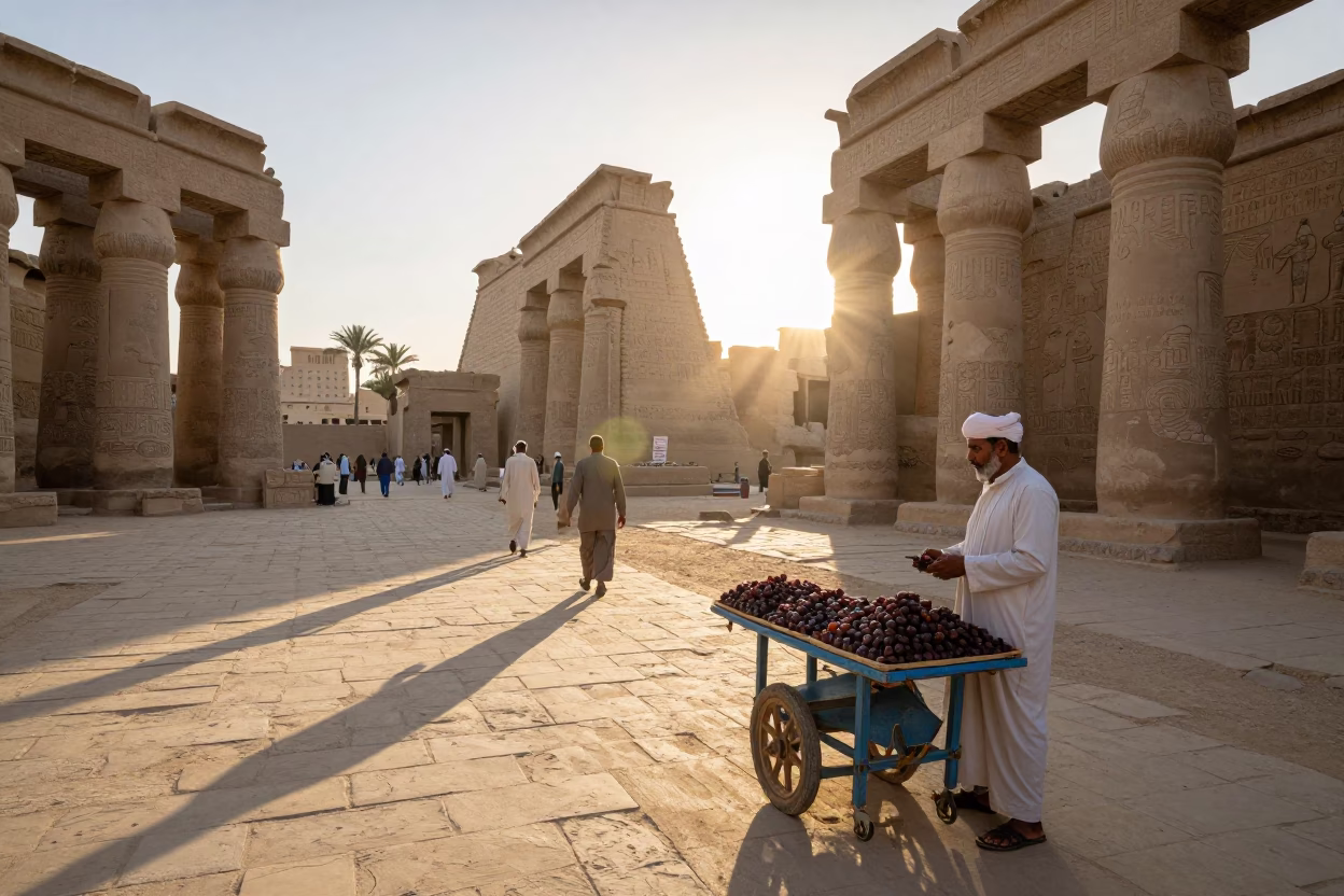 Morning Light just after sunrise in Luxor in in Luxor, Egypt