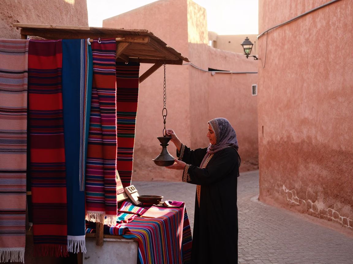Morning Light just after sunrise in Marrakech in in Marrakech, Morocco