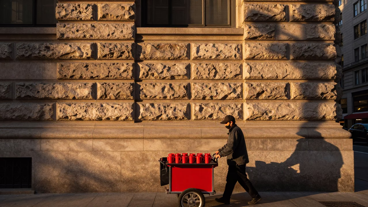 Morning Light just after sunrise in New York in in New York, New York, United States