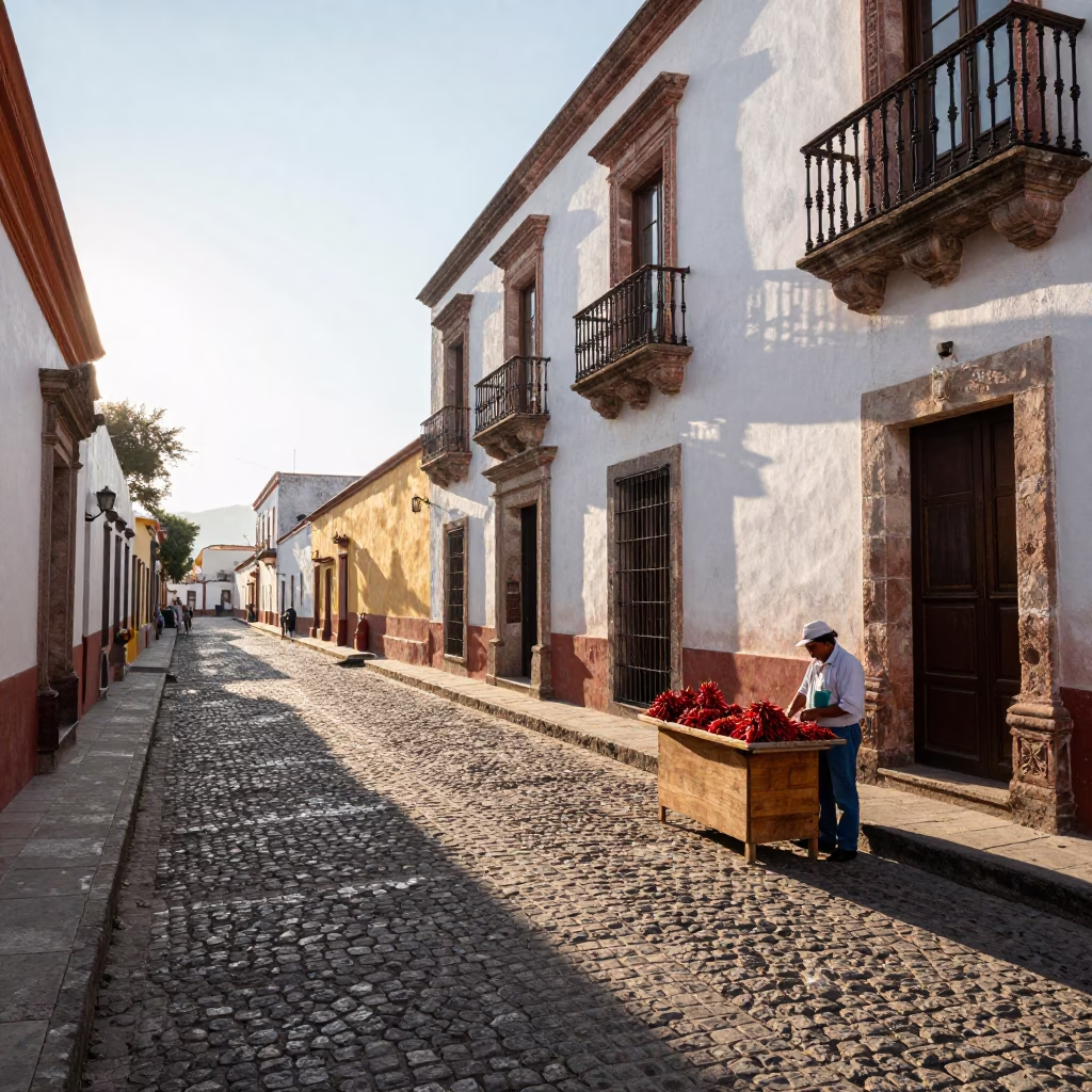 Morning Light just after sunrise in Oaxaca in in Oaxaca, Mexico