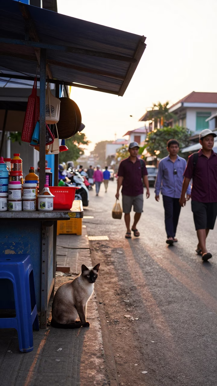 Morning Light just after sunrise in Phnom Penh in in Phnom Penh, Cambodia