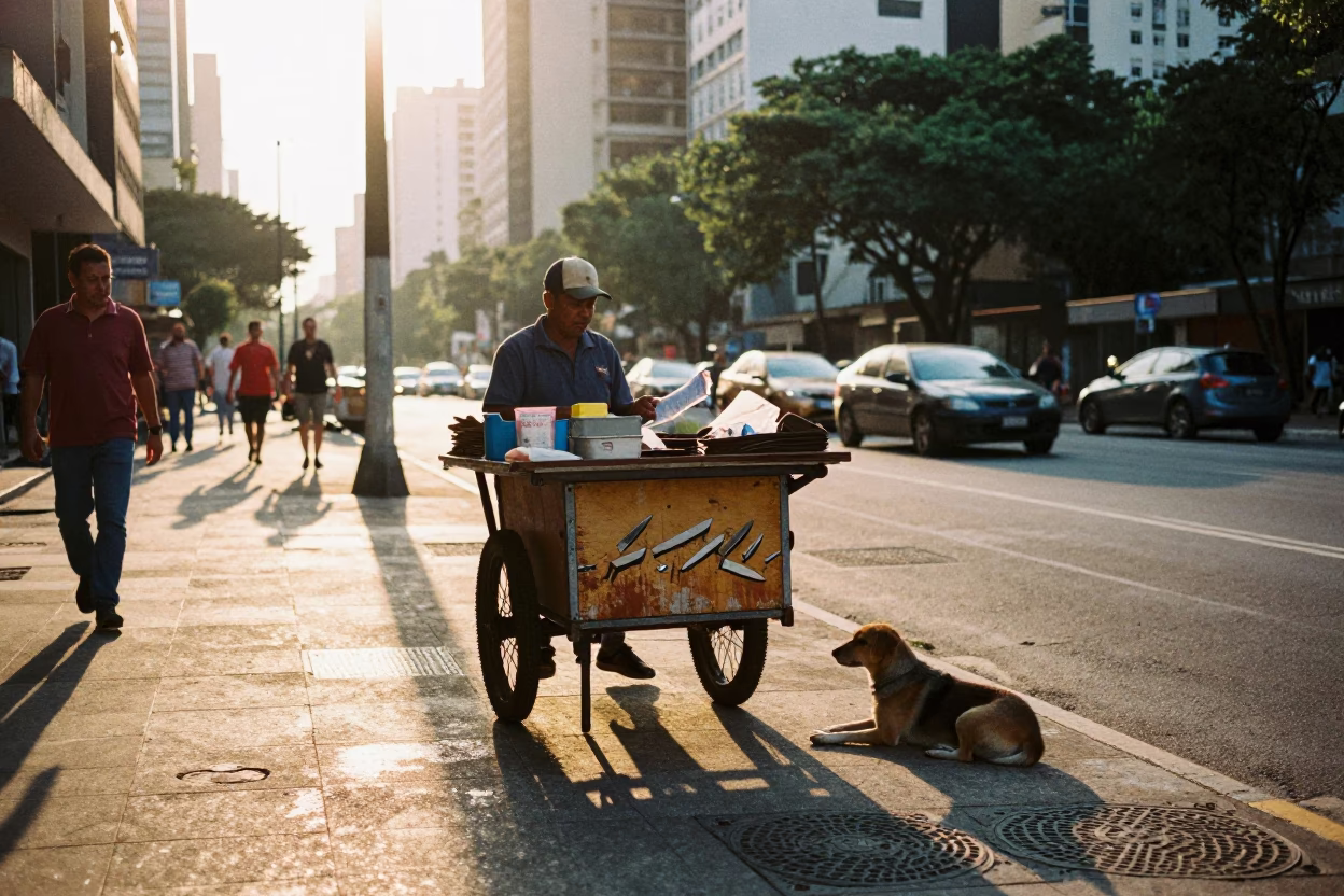Morning Light just after sunrise in São Paulo in in São Paulo, Brazil