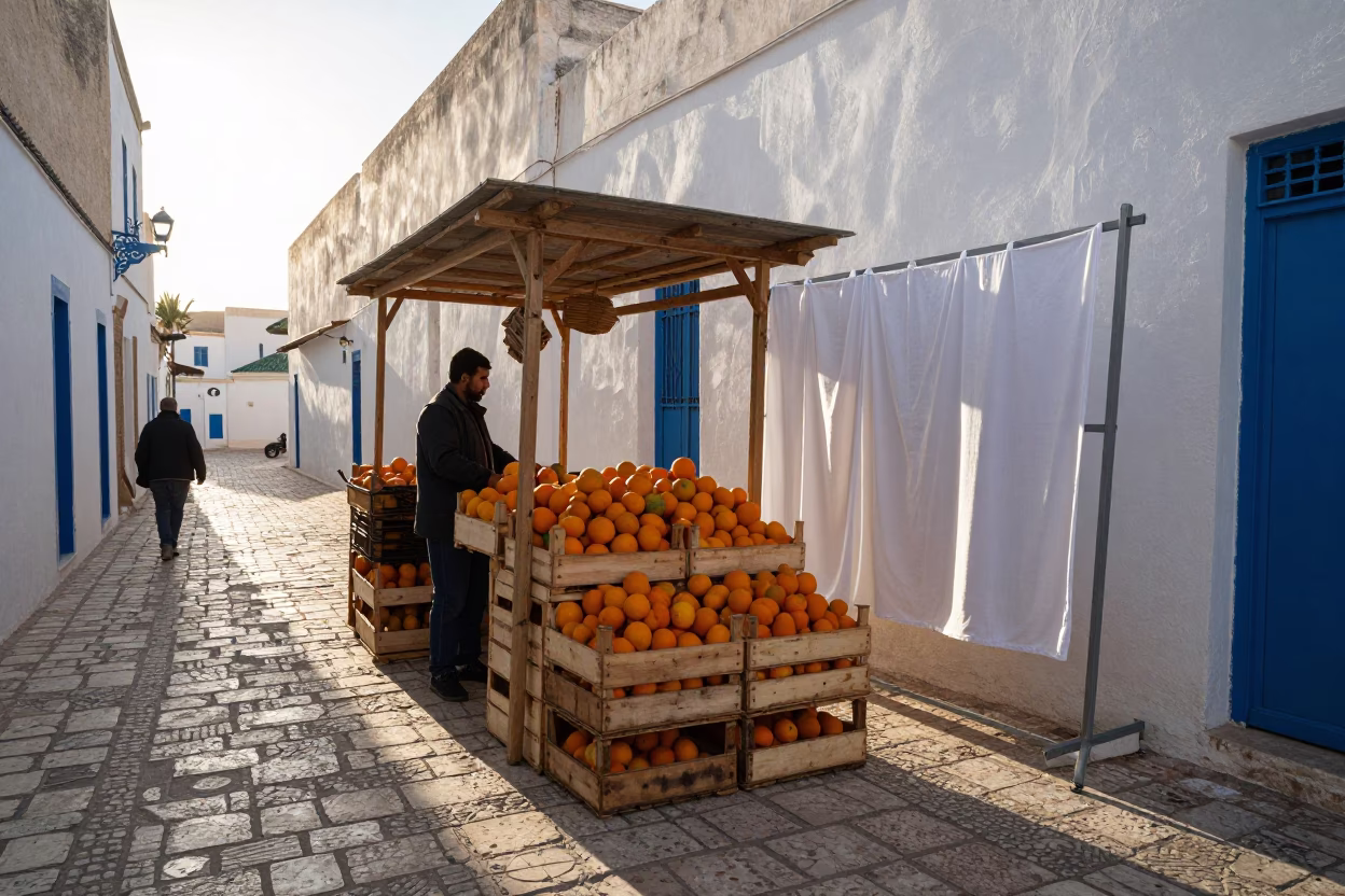 Morning Light just after sunrise in Tunis in in Tunis, Tunisia