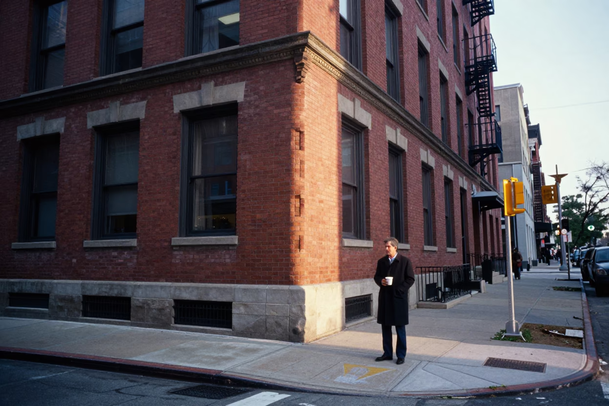 Morning light on Chicago street corner with coffee cup and newspaper in in Chicago, Illinois, United States